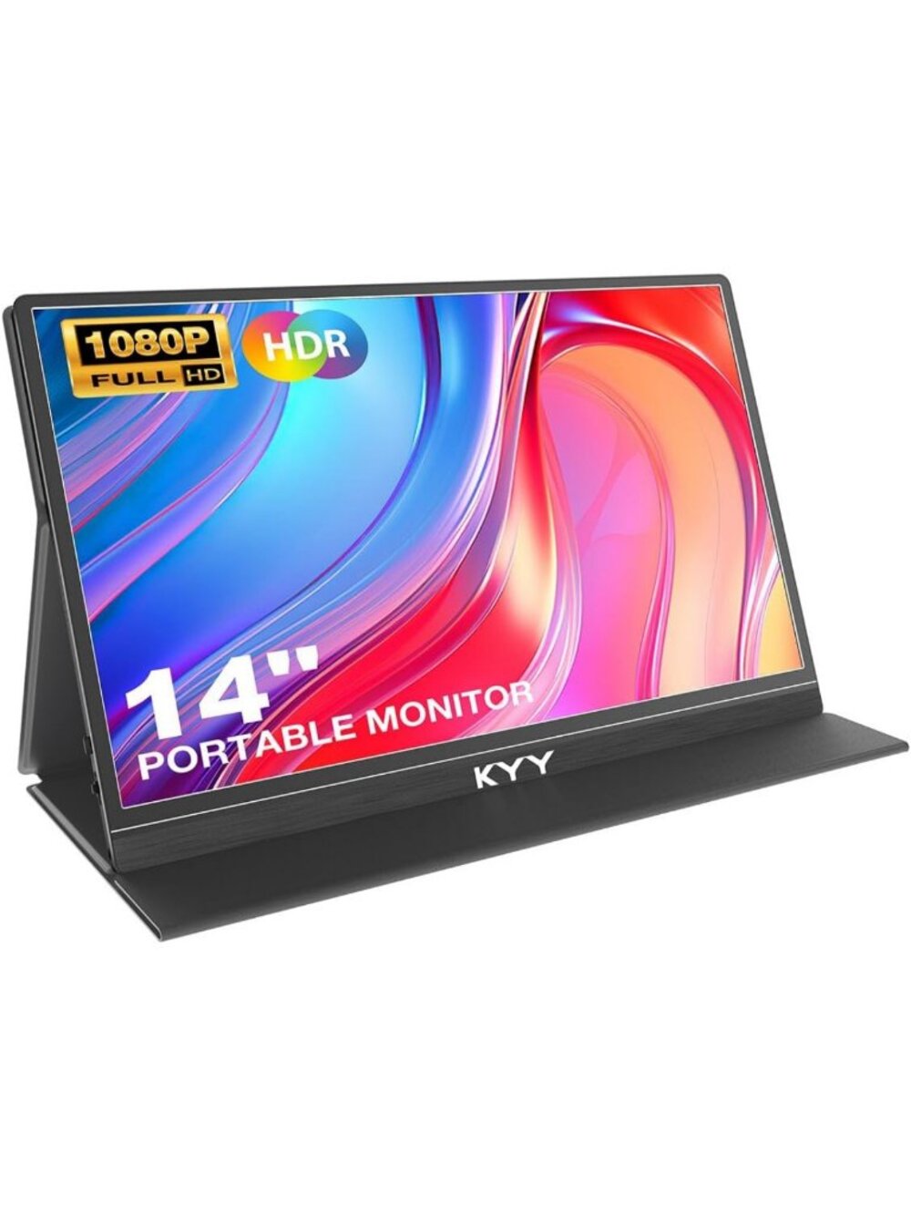 14" Portable 1080P Laptop Monitor - Travel-Friendly Screen with VESA Mount